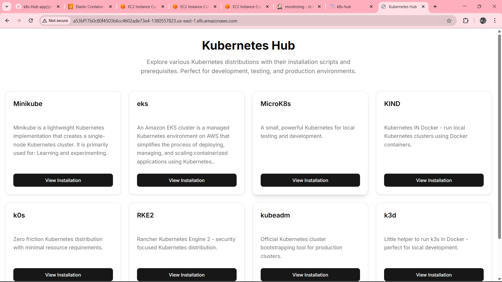 k8s-Hub-App screenshot